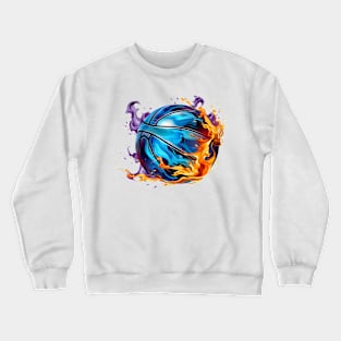 Abstract Burning Basketball Ball Crewneck Sweatshirt